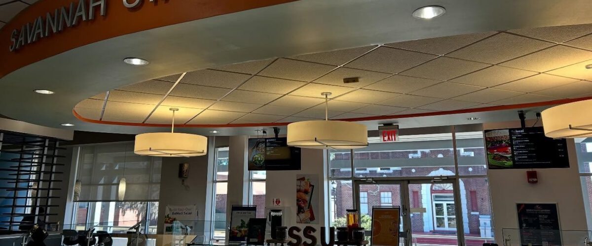 View of serving line at King Frazier Dining Hall